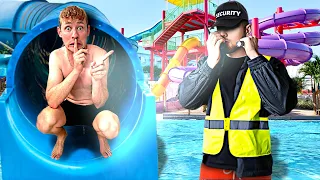 24 STUNDEN HEIMLICH im WASSER RUTSCHEN PARK übernachten! 😨 (eskaliert)