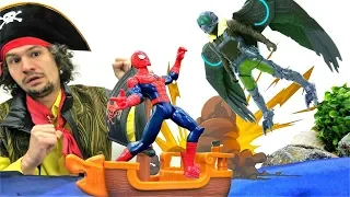 Человек Паук и пираты. Супергерои в сборнике видео для детей.