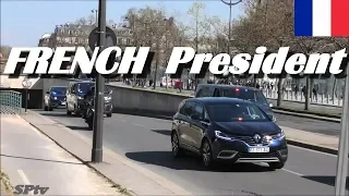 French President  Emmanuel Macron motorcade