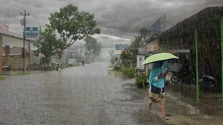 Heavy Rain Almost Every Day in Rural Indonesia | Rain Lullaby | Sleep Therapy, Meditation - asmr