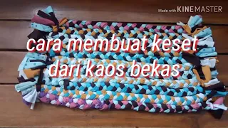 Cara membuat keset dari kaos bekas|| pemanfaatan barang bekas