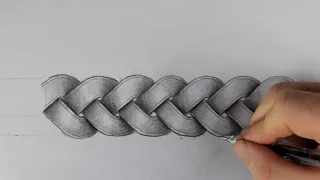 How to Draw and Shade 3 Cord Celtic Knot Braid 5/12 ~ Drawing Celtic Knot Course