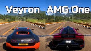 Forza Horizon 5: Bugatti Veyron Super Sport vs Mercedes-AMG One - Drag Race