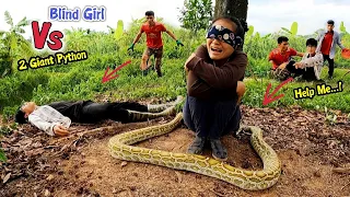 Brave Girl Was Attacked By 2 Giant Pythons Screaming For Help Group Of Hunter | Mike Vlogs