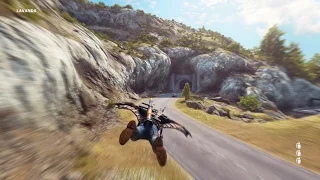 Just Cause 3 Gameplay - Wingsuit Fun  - Going through tunnels - PC - HD 1080p