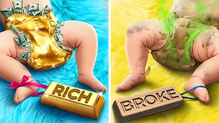 I Was SWITCHED with a BILLIONAIRE'S BABY at Birth - Rich VS Broke Family by 123 GO! CHALLENGE