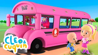 The Wheels On the Colorful Bus 🚌 Nursery Rhymes by Cleo and Cuquin | Children Songs