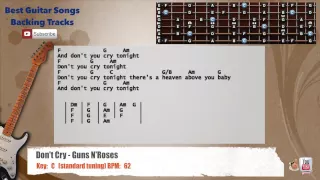 🎸 Don't Cry - Guns N'Roses Guitar Backing Track with vocal, chords and lyrics