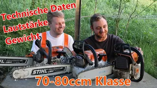 70-80 ccm Klasse im Test | Stihl MS 460 vs MS 462 vs MS500i | Teil 1 | HBNB-Motorsägen