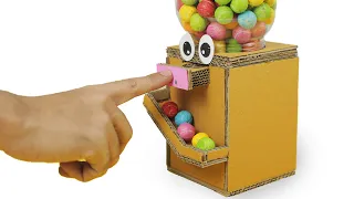 How To Make Mini DIY Gumball Machine From Cardboard