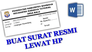 Cara membuat Surat/Undangan Resmi lewat Hp || HD