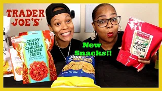 TRYING TRADER JOES NEW SNACKS FOR THE FIRST TIME!