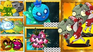 All Plants level 1 vs level 100 vs Big head all star zombie level 10 | PVZ2 MK