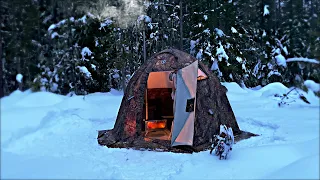 Winter Camping Using The BEST Hot Tent