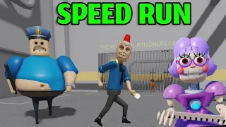 SPEED Run in 5 Scary Obby from Siren Cop, Miss Ani-Tron, Barry Prison, Mr FunnY, PlatinumFalls