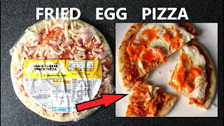 ~FRIED EGG PIZZA~ || 60p Pizza - 50p Egg || Food Experiment