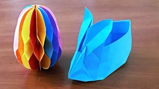 оригами подставка для яиц оригами пасхальный кролик из бумаги Поделки к пасхе