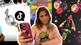 ¿ARTE con un TENEDOR? Poniendo a prueba TIKTOKS de ARTE VIRALES #3😱🎨