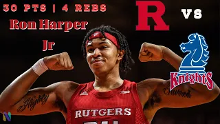 Ron Harper Jr Rutgers Scarlet Knights CAREER HIGH 30 POINTS vs Fairleigh Dickinson! | 4 REBS 2 AST