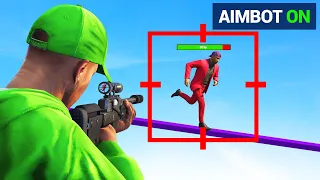 CHEATING In GTA 5 SNIPERS vs. RUNNER! (AIMBOT)