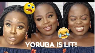 LMAO!! MAKEUP TUTORIAL SPEAKING YORUBA (NIGERIAN LANGUAGE)