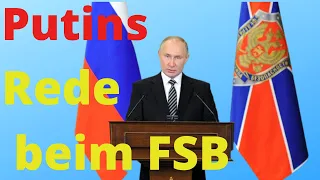 Putin spricht Klartext über die Kampagne des Westens gegen Russland vor dem FSB (KGB)