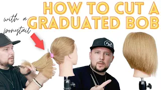 HAIRDRESSER EDUCATION - GRADUATED BOB - HOW TO CUT A GRADUATED BOB HAIRCUT WITH A PONYTAIL