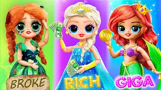 Princesas Pobres, Ricas e Mega Ricas / 32 DIYs Frozen LOL Surprise