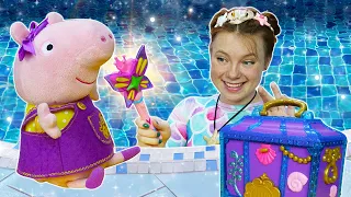 Die Meerjungfrau und Peppa Wutz. Spielzeug Videos für Kinder. 3 Folgen am Stück