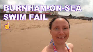Walk to Beach Burnham-on-Sea and Swim Fail