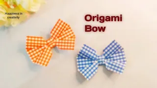 Origami - How to fold a Paper Bow Easy and Simple | Diy Paper Bow /ribbon | Paper Kawaii