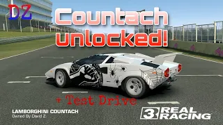 Real racing 3 - Unlocking the Lamborghini Countach! + test driving it against Porsche AIs