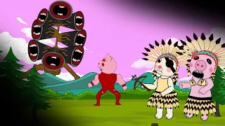 Siren Head vs Piggy Aborigines x Baby Siren Head + More | Roblox Piggy Animation - GV Studio