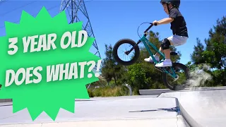 Have you seen a 3 YEAR OLD do this?? | Skatepark