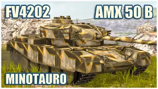 FV4202, AMX 50 B & Minotauro • WoT Blitz Gameplay