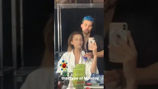 Bella Hadid getting ready for a photoshoot