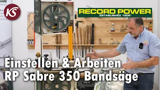 Record Power Sabre 350 Bandsäge - Kompletter Guide, Führungen Einstellen, Sägeband wechseln uvm.