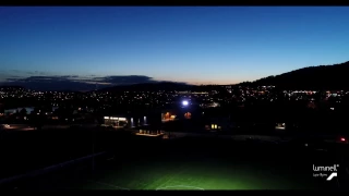 Playing football in the dark using a 1000W LED light module made for drones