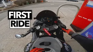 My First Winter Ride Of The Year On My ZX6R.