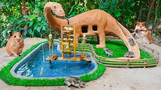 Build Hamster Maze Jurassic Park  And Fish Pond for Red fish