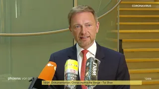 Christian Lindner zum Frühjahrsgutachten der Wirtschaftsforschungsinstitute am 08.04.20.