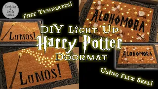 DIY Light-up Harry Potter Doormat : Flex Seal Door Mat : Light Up Doormat : Cricut Stencil