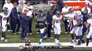 NFL Football Kicker makes MONSTER TACKLE on Kickoff Return Broncos Vs Colts 2013