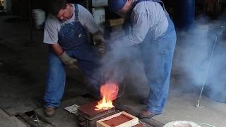 Pouring Molten Brass: Backyard Molding and Foundry Work