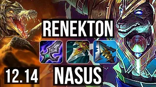 RENEKTON vs NASUS (TOP) | 12/0/3, 7 solo kills, Legendary, 400+ games | EUW Grandmaster | 12.14