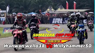 Super ketat‼️ wawan wello38 terbaik di Race 1 bebek 2tak 130 cc terbuka sumatera cup prix 2023 zabak