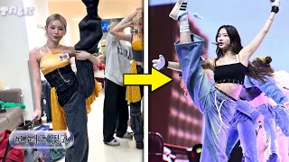 (G)I-DLE tries Kazuha’s leg lift #LESSERAFIM #kpop