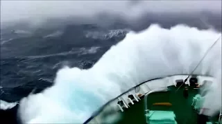 Massive storm and Huge waves at Drake passage, Good ending!