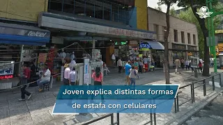 Youtuber revela cuáles son los modos de estafas con celulares en Plaza Meave