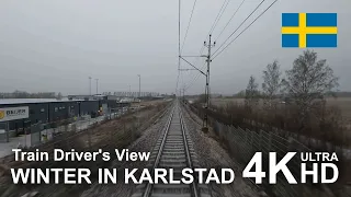 4K CABVIEW: Winter in Karlstad (Stockholm to Karlstad)